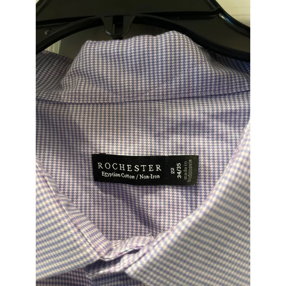 Rochester Egyptian Cotton NonDress Shirt Striped Long Sleeve Men's Size 22 34/35